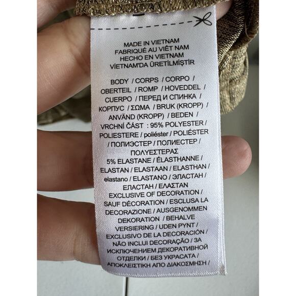 Lauren Ralph Lauren Foil Jersey Polo Gold S NWOT - Picture 5 of 7